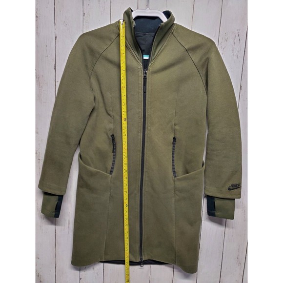 Nike Sportswear Tech Pack Fleece Jacket Women's XS Long Zip Up Olive Green - Picture 12 of 16